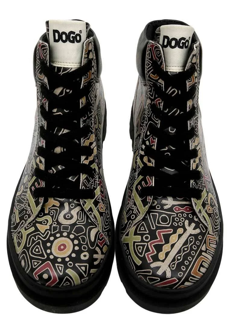 Women Vegan Leather Black Ankle Boots - Good Fortune Black Design