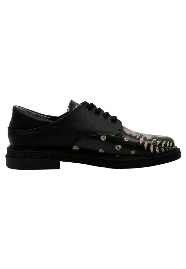 Women Vegan Leather Black Casual Shoes - The Best is Yet to Come Design