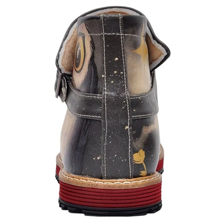 Women Vegan Leather Black Chelsea Boot - Owls Family Design