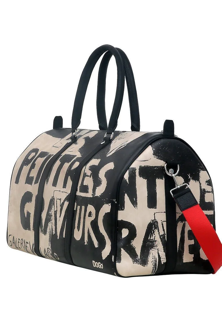 Dogo - Women Vegan Leather Black Duffle Bag - Les Peintres Design (1)