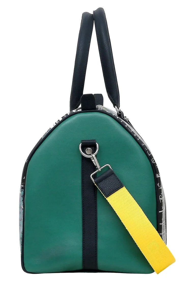 Women Vegan Leather Black Duffle Bag - I Need Art Design Women Vegan Leather Black Duffle Bag - I Need Art Design