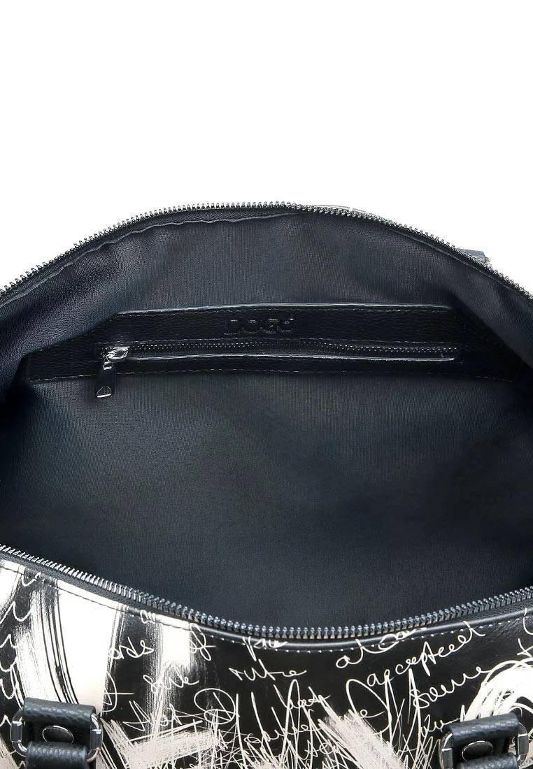 Women Vegan Leather Black Duffle Bag - What Do You Want Art Design Women Vegan Leather Black Duffle Bag - What Do You Want Art Design