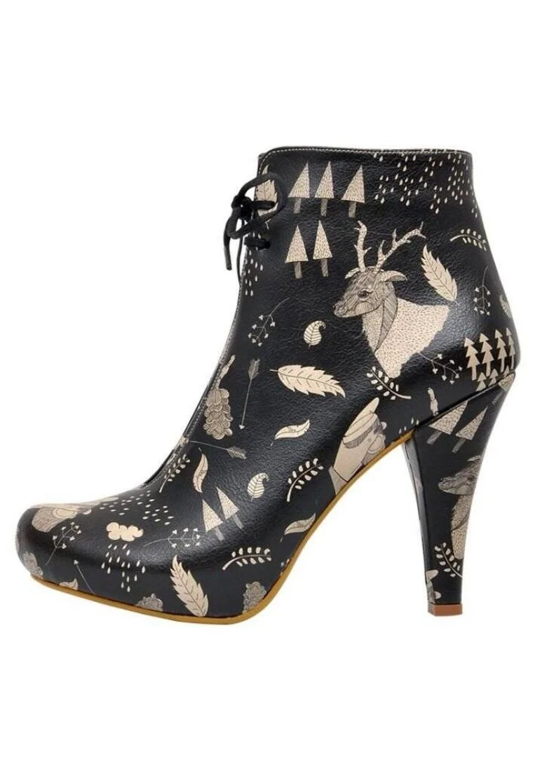 Women Vegan Leather Black High Heel Boots - Over the Summer Design