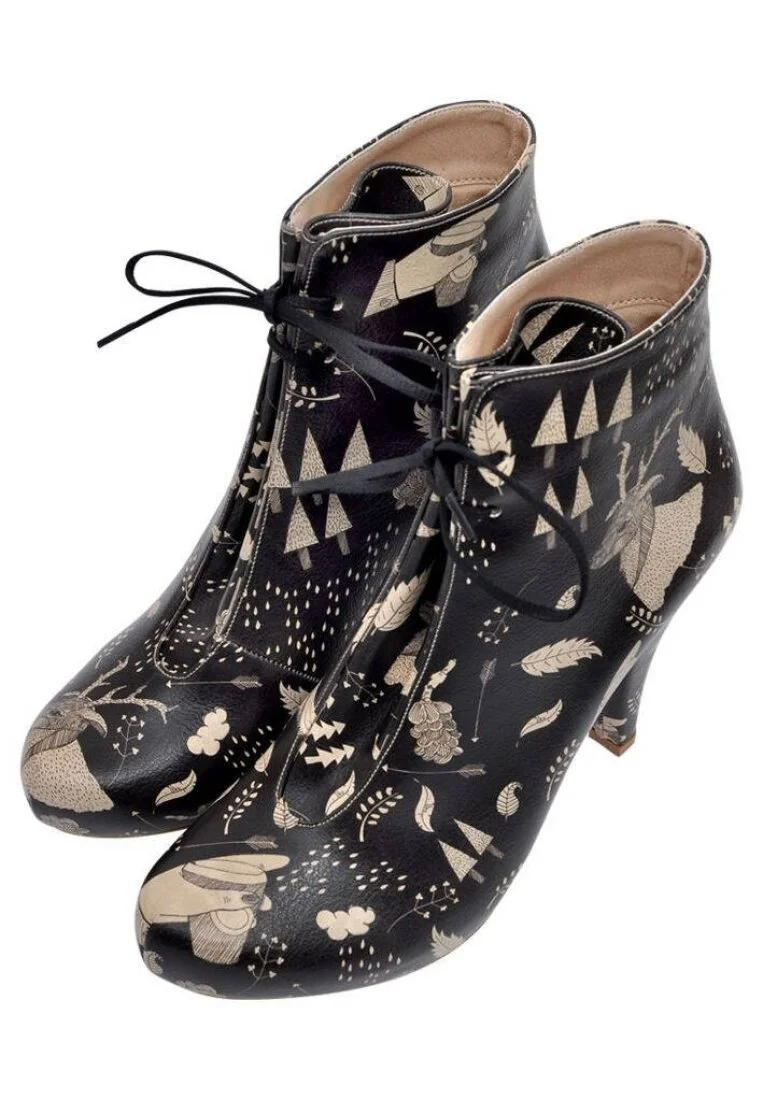 Women Vegan Leather Black High Heel Boots - Over the Summer Design