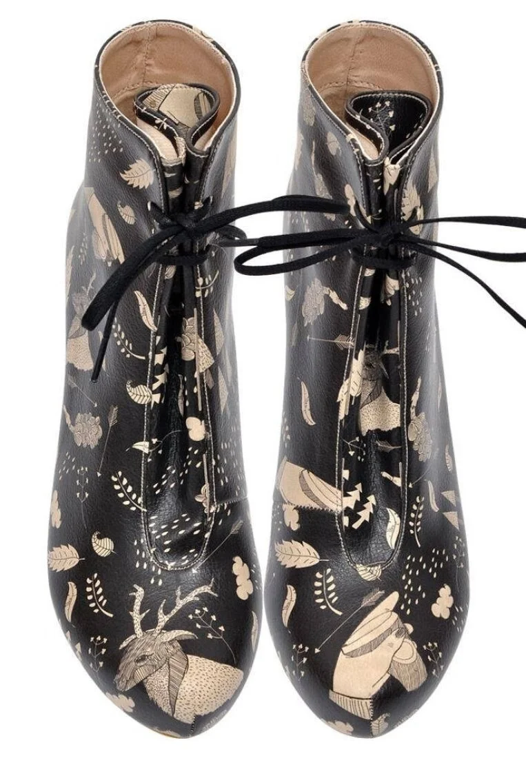 Women Vegan Leather Black High Heel Boots - Over the Summer Design
