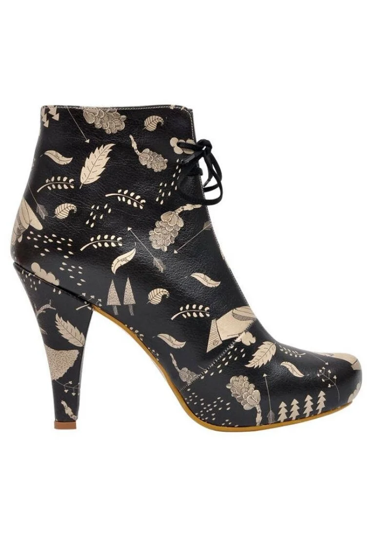 Women Vegan Leather Black High Heel Boots - Over the Summer Design
