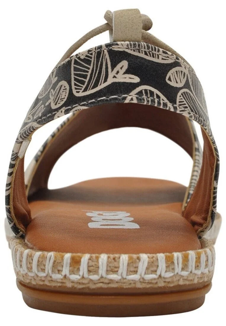 Women Vegan Leather Black Lace Up Sandals - Just Keep Swimming Design