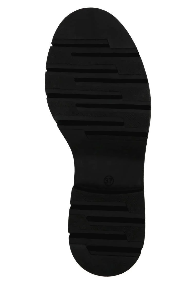 Women Vegan Leather Black Loafers - Supper BlackWhite Design