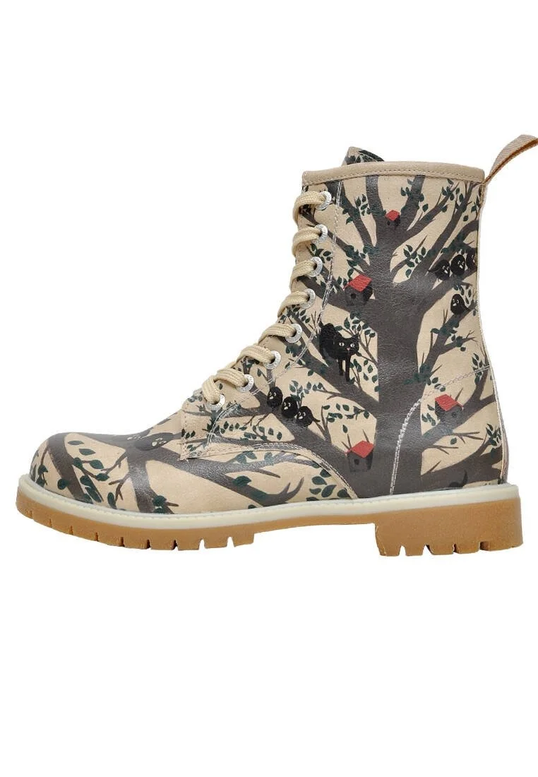Women Vegan Leather Black Long Boots - Tree's Soul Design
