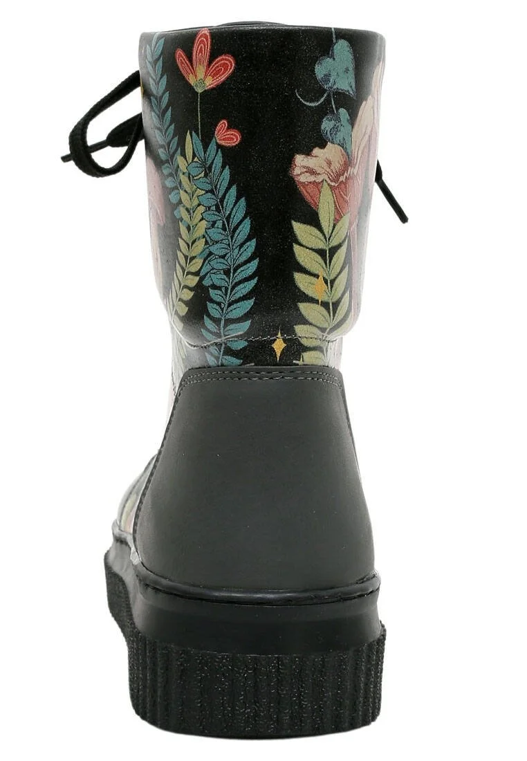 Women Vegan Leather Black Long Boots - Made Of Magic Design
