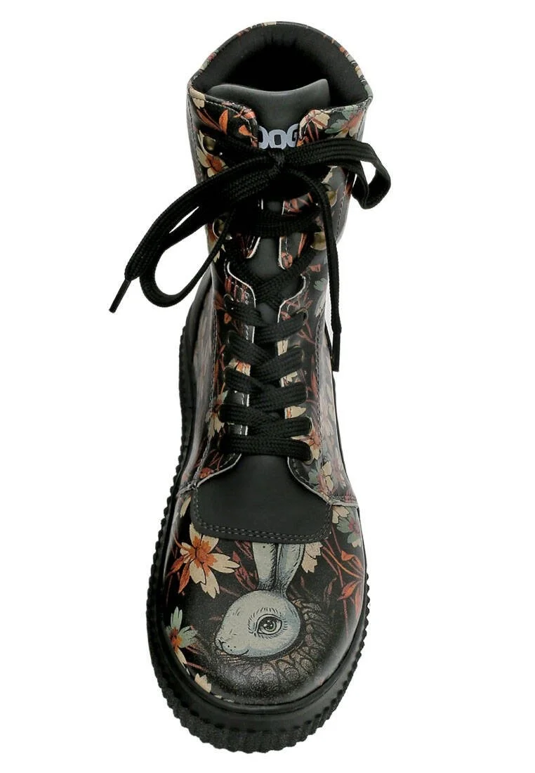 Women Vegan Leather Black Long Boots - Are You Lost Design