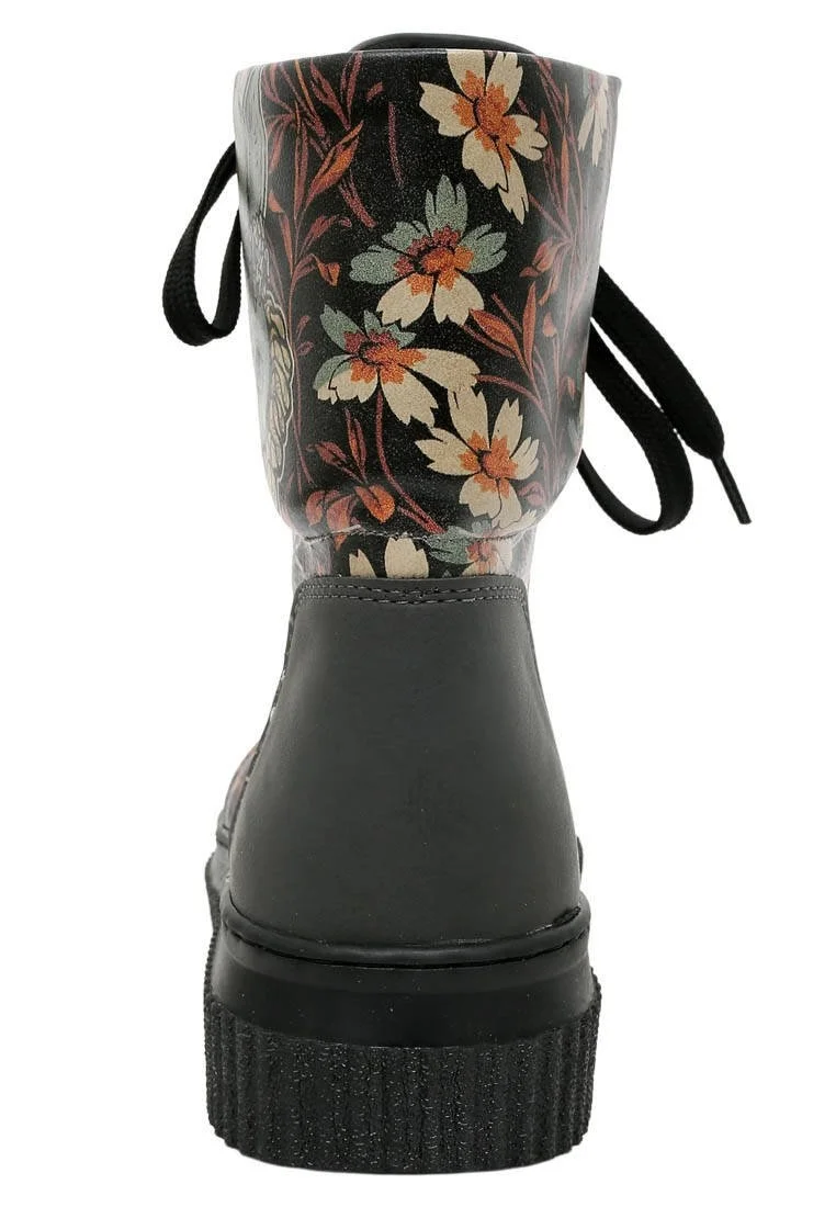 Women Vegan Leather Black Long Boots - Are You Lost Design