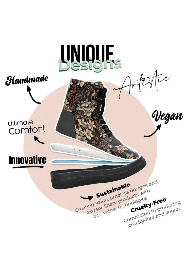 Women Vegan Leather Black Long Boots - Are You Lost Design