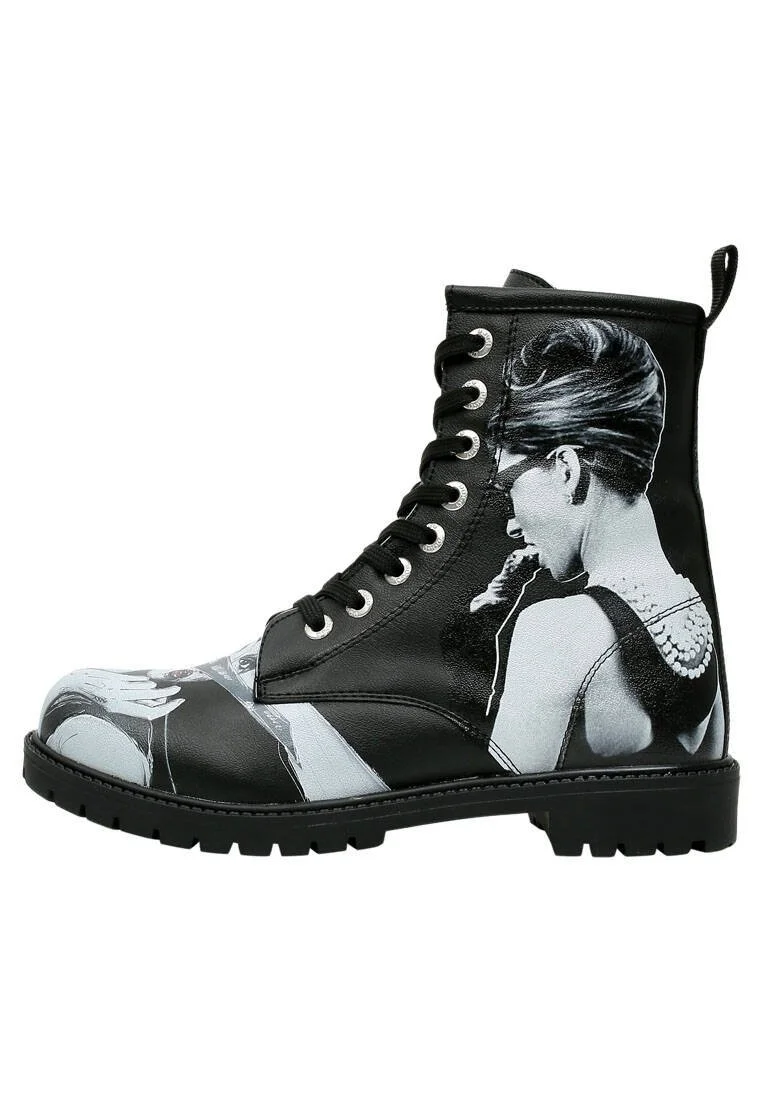 Women Vegan Leather Black Long Boots - Go Back to Being Yourself Design