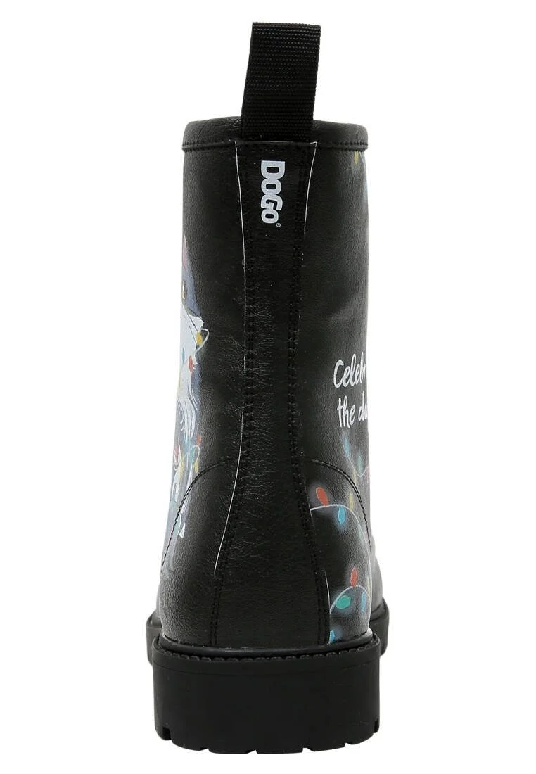 Women Vegan Leather Black Long Boots - Celebrate the Day Design
