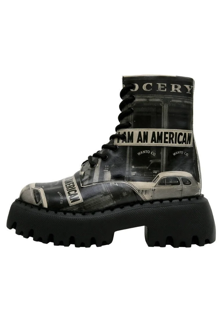 Women Vegan Leather Black Long Boots - I am an American Design