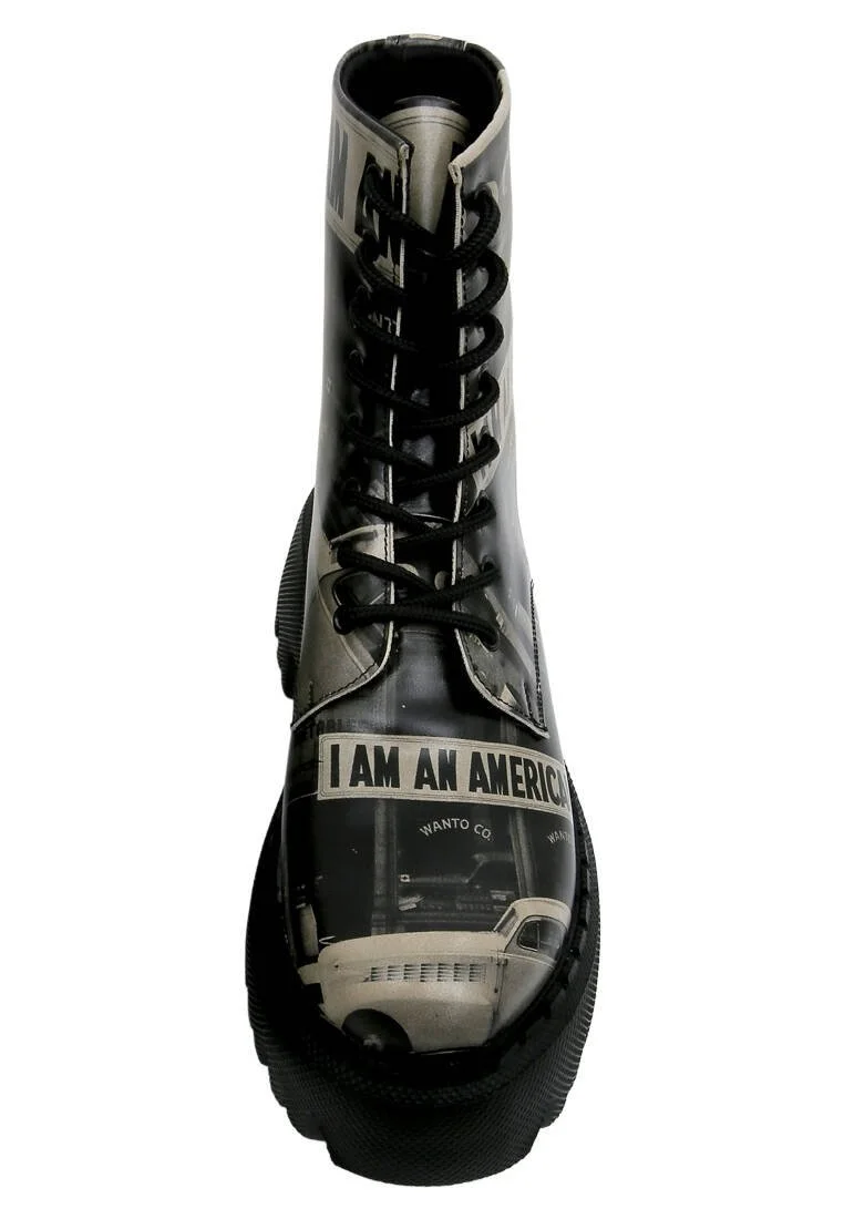 Women Vegan Leather Black Long Boots - I am an American Design
