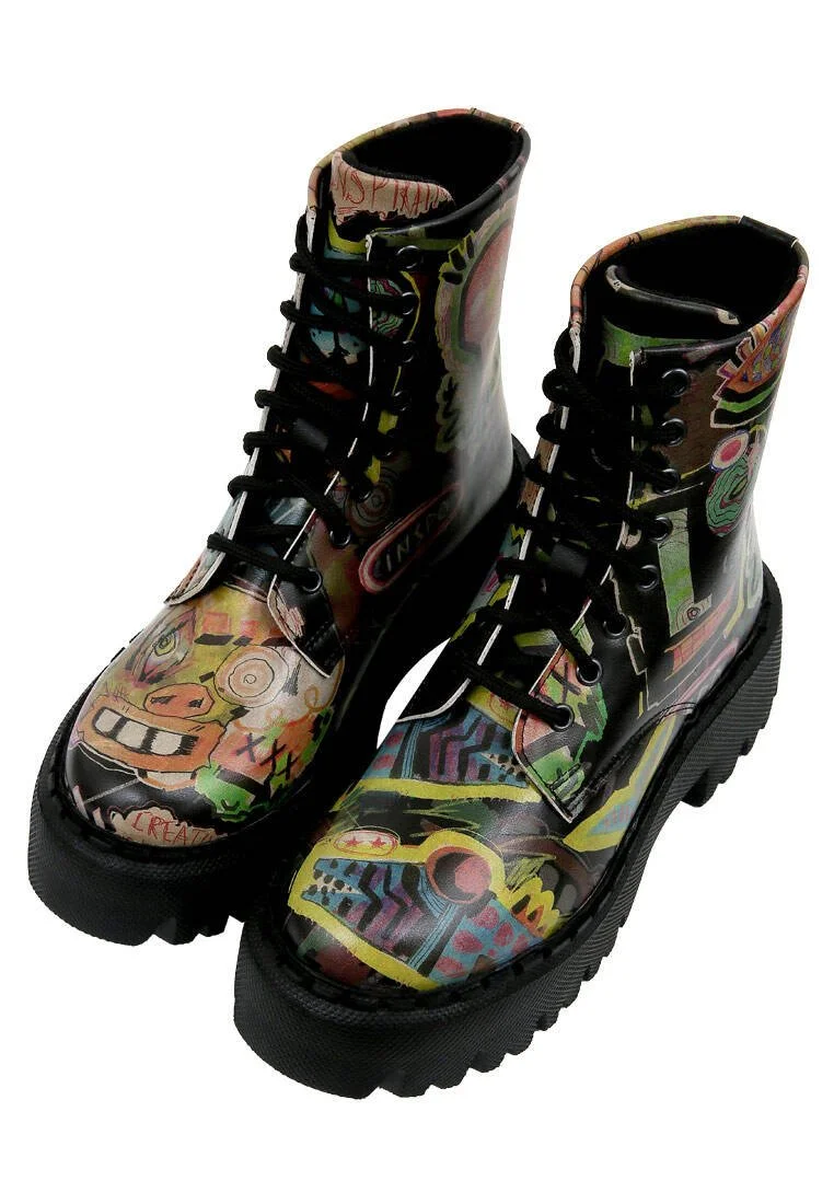 Women Vegan Leather Black Long Boots - Human Inspo Design