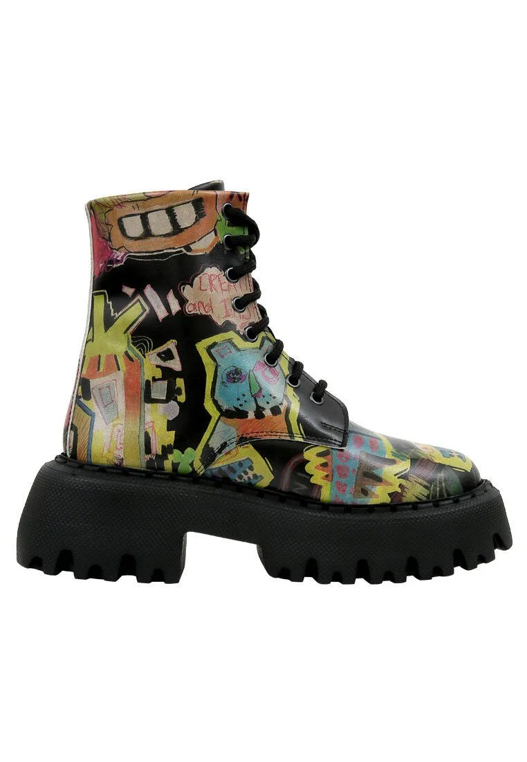 Women Vegan Leather Black Long Boots - Human Inspo Design