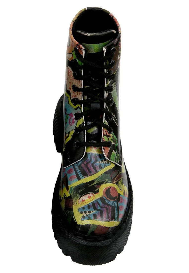 Women Vegan Leather Black Long Boots - Human Inspo Design
