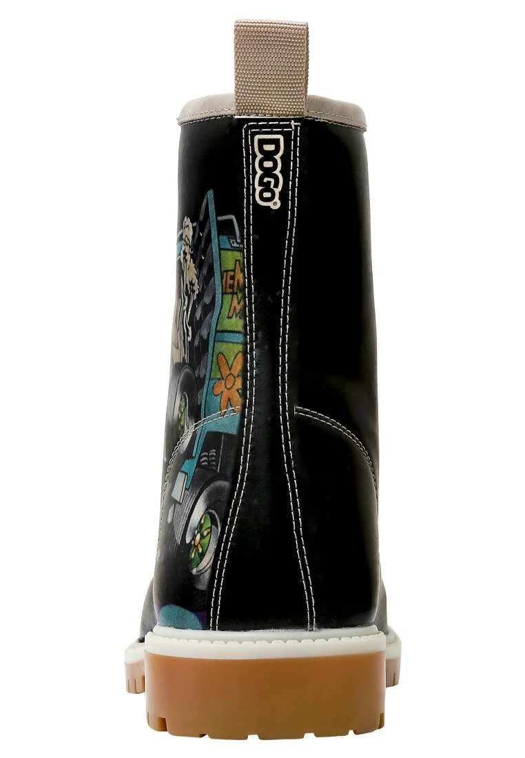 Women Vegan Leather Black Long Boots - Warner Bros Scooby Doo Midnight Mystery Design Women Vegan Leather Black Long Boots - Warner Bros Scooby Doo Midnight Mystery Design