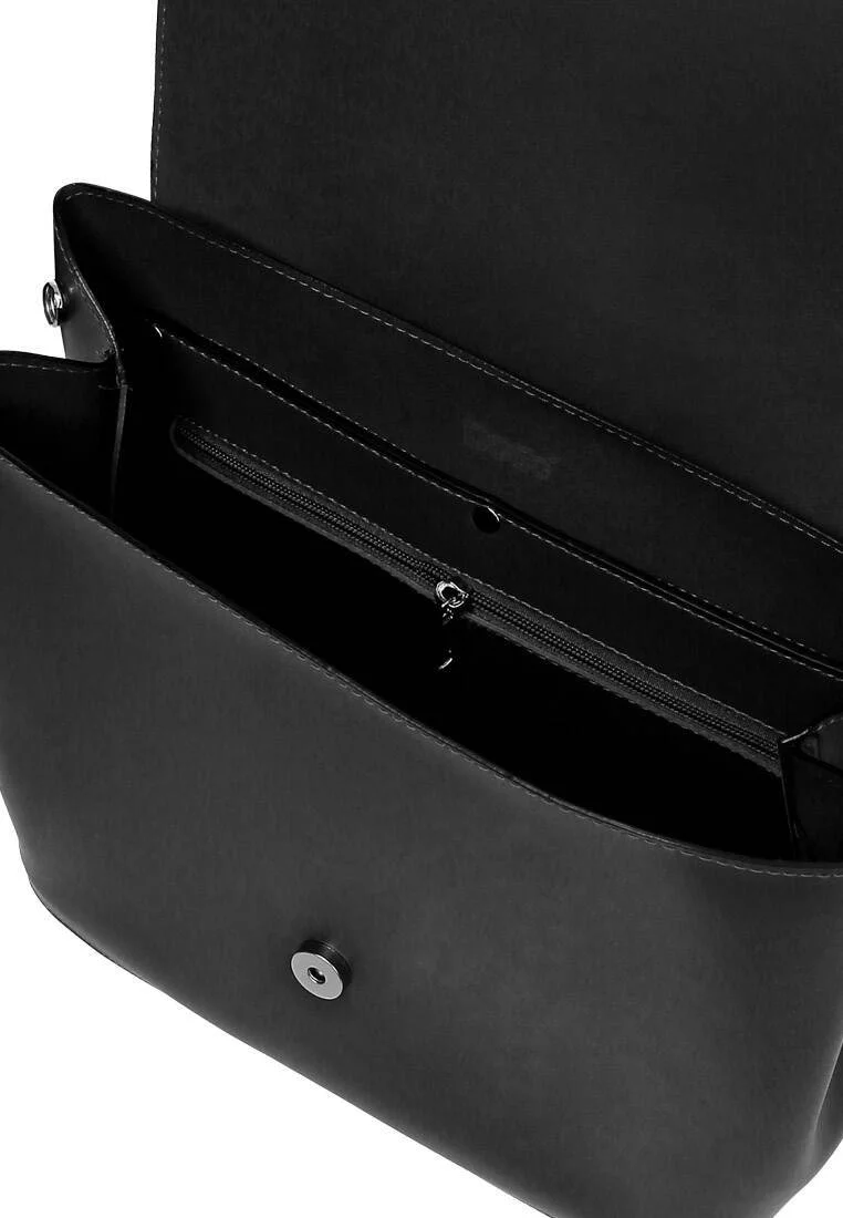 Women Vegan Leather Black Purse - Leonardo da Vinci Lady with an Ermine Design