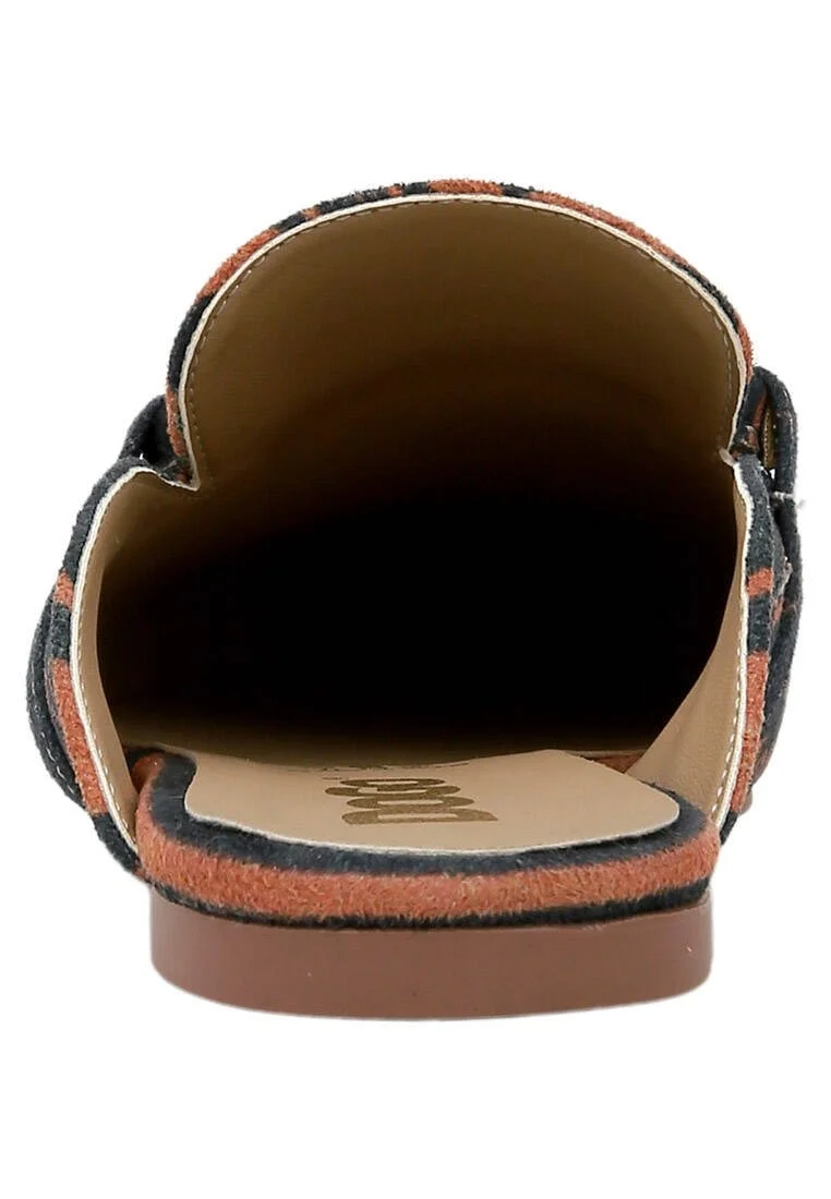 Women Vegan Leather Black Slippers - Folly or Saintliness Design