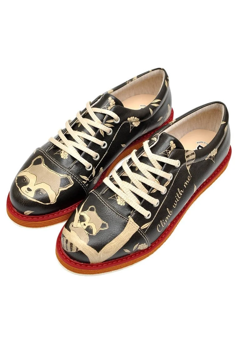 Women Vegan Leather Black Sneakers - Climb With Me Design