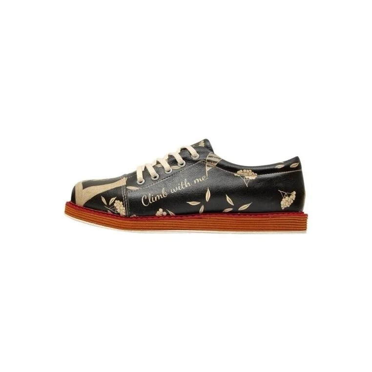 Women Vegan Leather Black Sneakers - Climb With Me Design