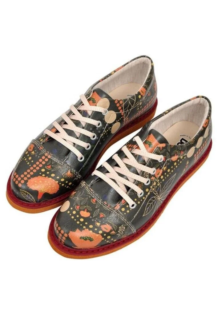 Women Vegan Leather Black Sneakers - Dots&leaves Design