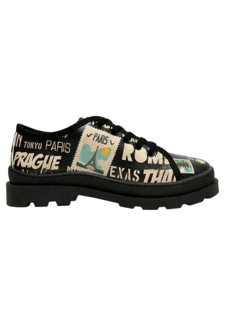 Women Vegan Leather Black Sneakers - Let's Go Design