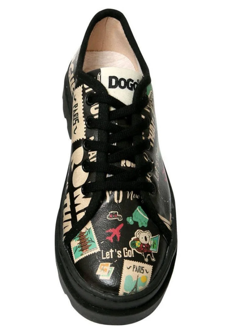 Women Vegan Leather Black Sneakers - Let's Go Design