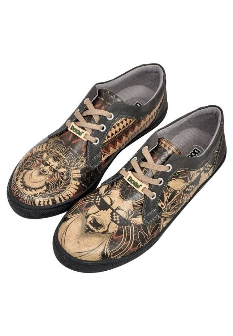 Women Vegan Leather Black Sneakers - Pattern Thuglife Design
