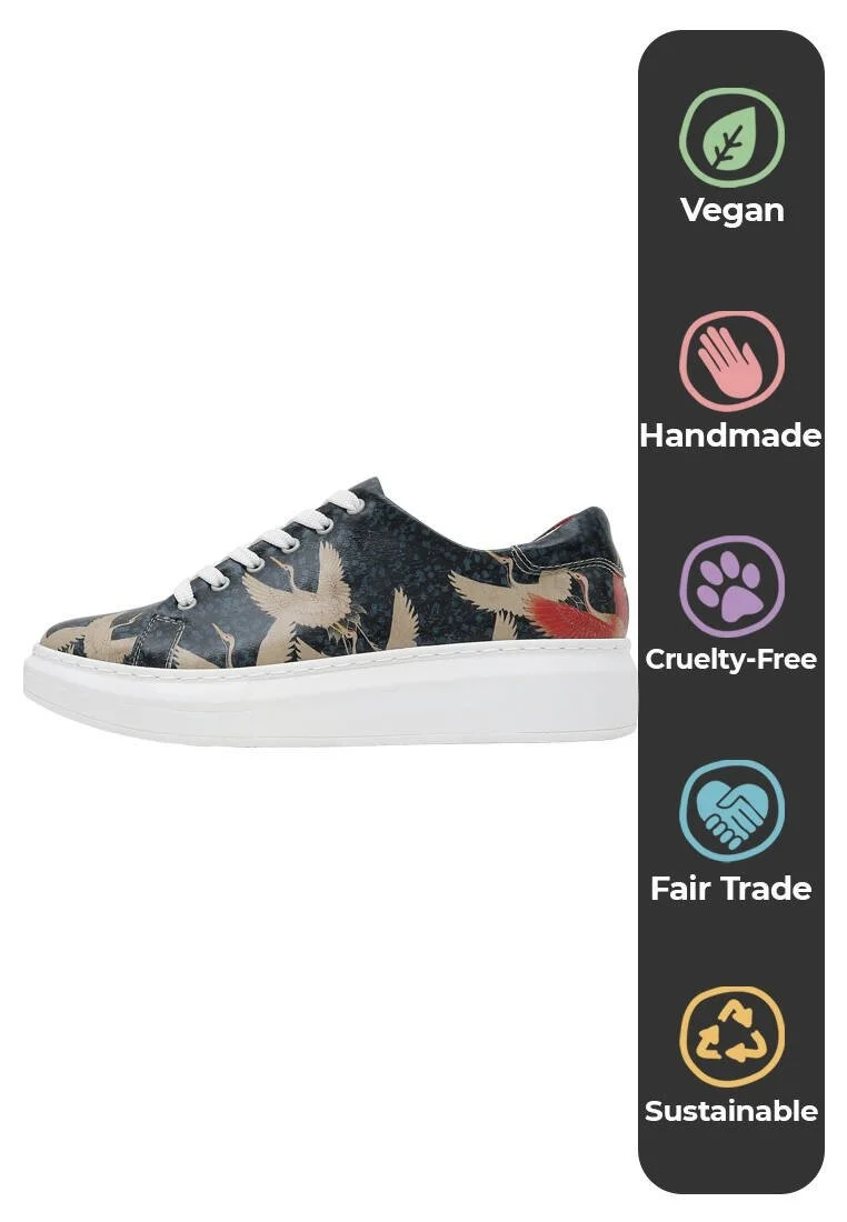 Women Vegan Leather Black Sneakers - We Rise, We Heal Design
