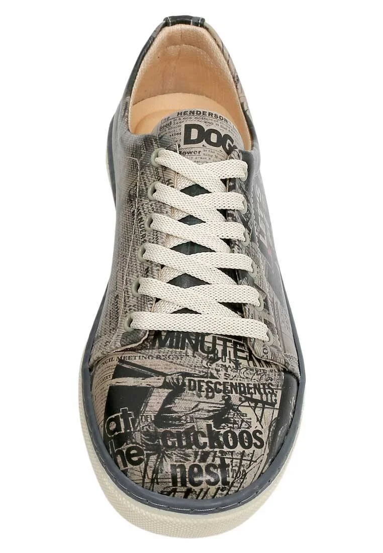 Women Vegan Leather Black Sneakers - Let's Get Lost Design