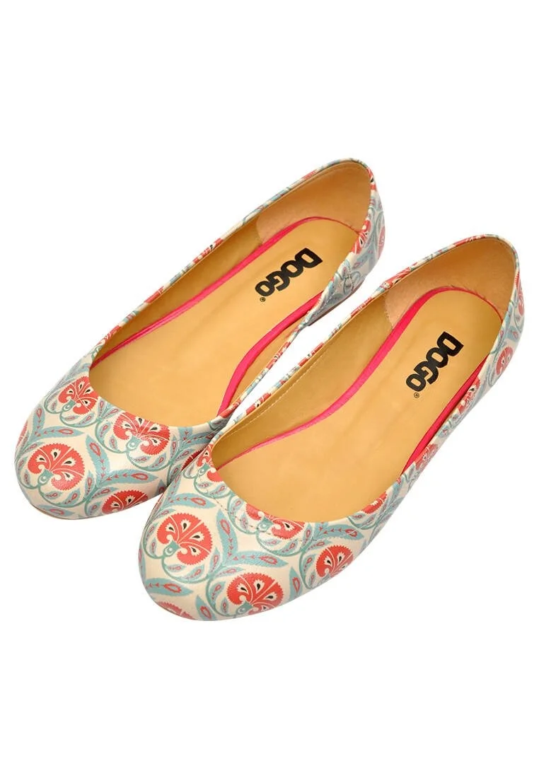 Women Vegan Leather Blue Flat Shoes - Carnation Design