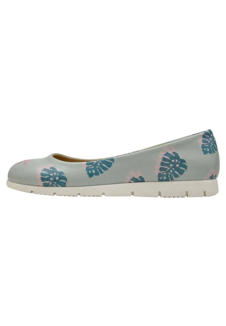 Women Vegan Leather Blue Flat Shoes - Love Summer Design