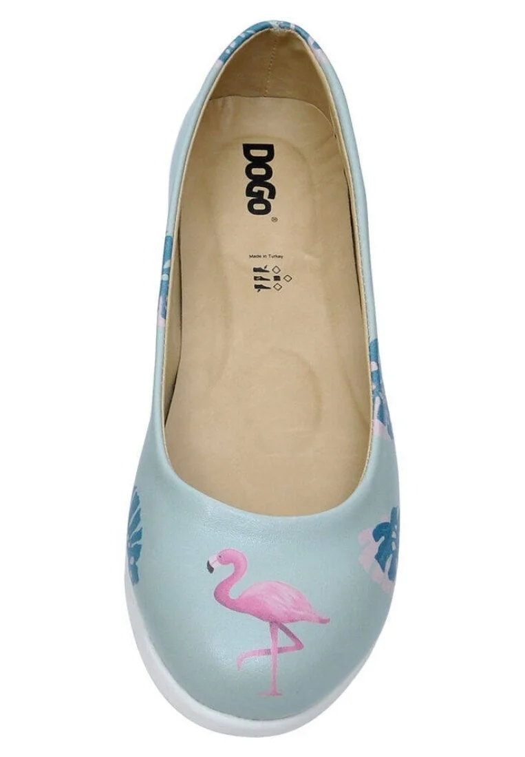 Women Vegan Leather Blue Flat Shoes - Love Summer Design