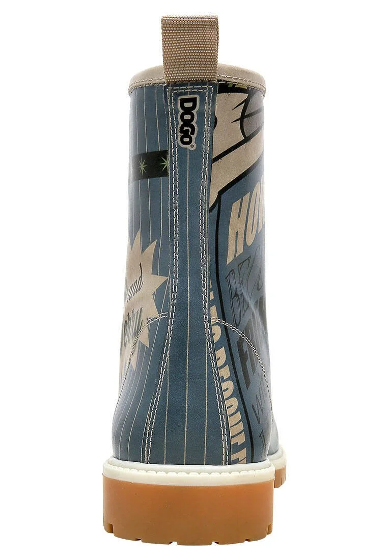 Women Vegan Leather Blue Long Boots - Warner Bros Friends-with-a-Mouse Design