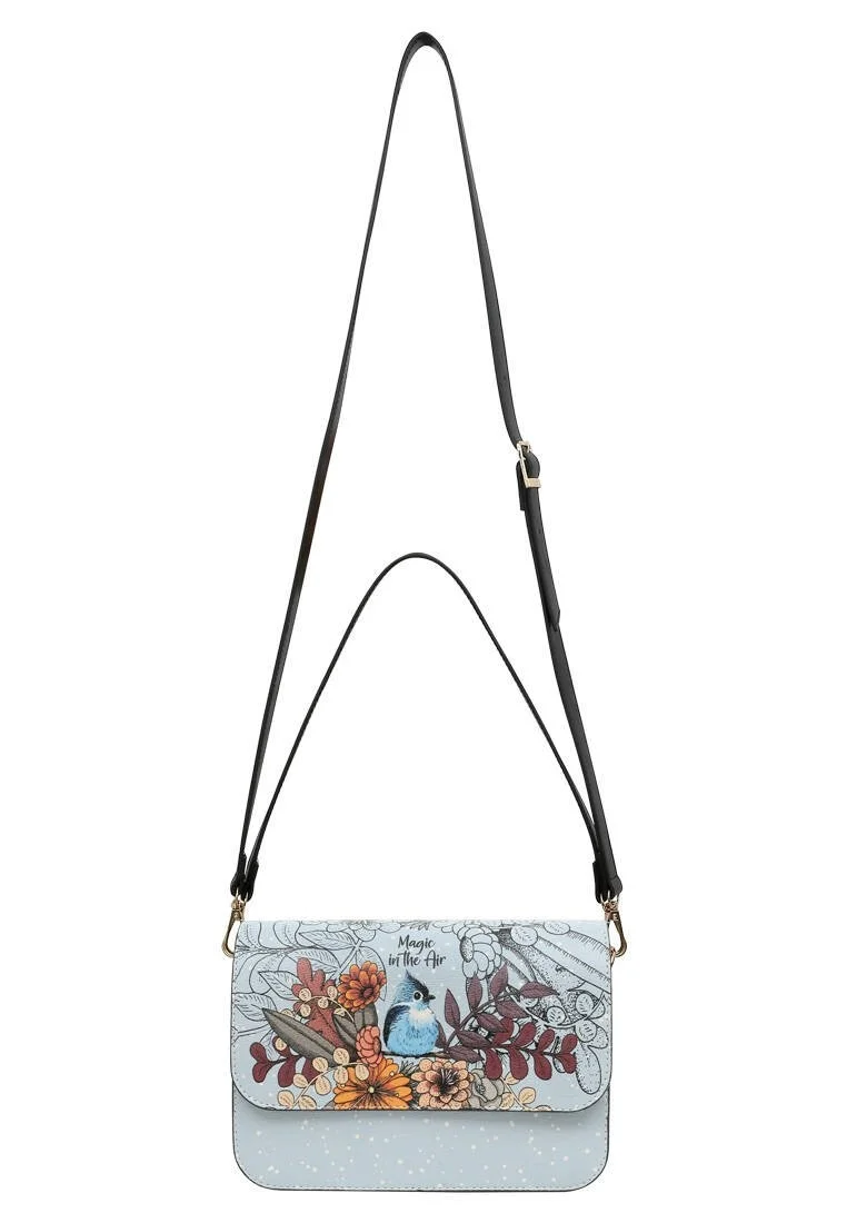 Women Vegan Leather Blue Purse - Magic in The Air Design