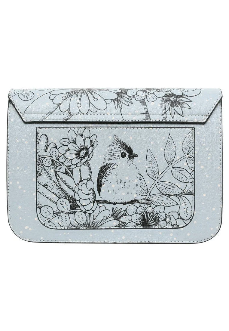 Women Vegan Leather Blue Purse - Magic in The Air Design