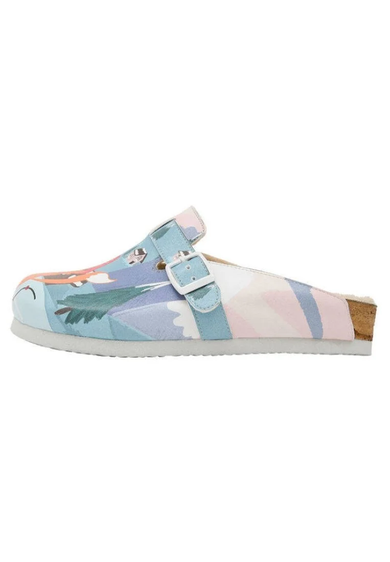 Women Vegan Leather Blue Slippers - A Fairytale Bliss Design