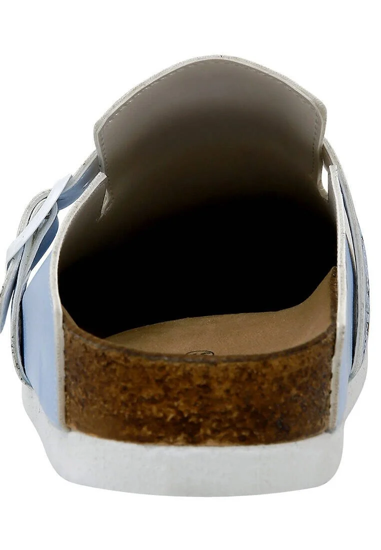 Women Vegan Leather Blue Slippers - Deep Thought with The Deep Design