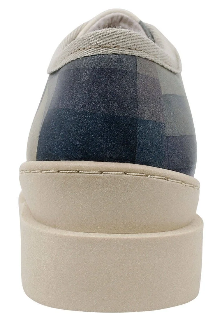 Women Vegan Leather Blue Sneakers - Be Different Design