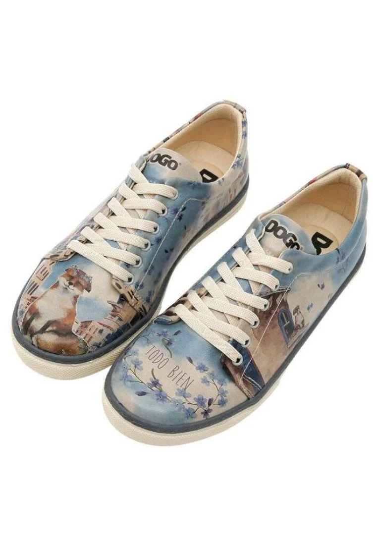 Women Vegan Leather Blue Sneakers - Todo Bien Design