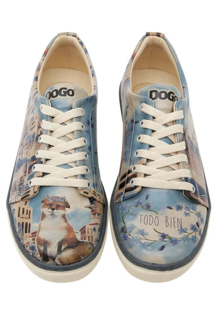 Women Vegan Leather Blue Sneakers - Todo Bien Design