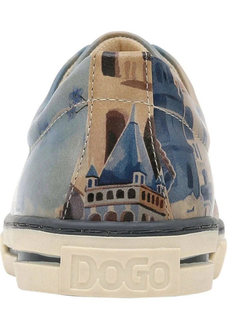 Women Vegan Leather Blue Sneakers - Todo Bien Design