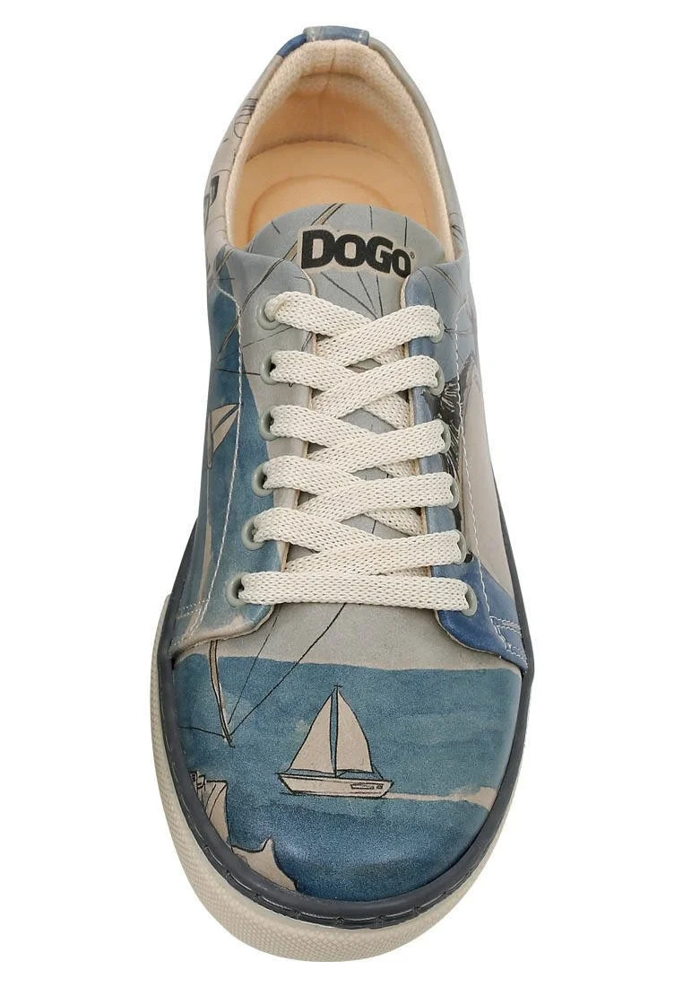 Women Vegan Leather Blue Sneakers - Meet me Halfway Design