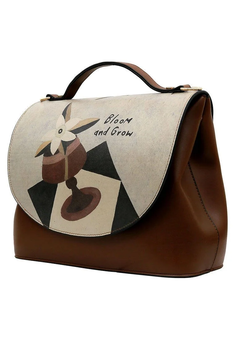 Women Vegan Leather Brown Purse - Bloom and Grow Design