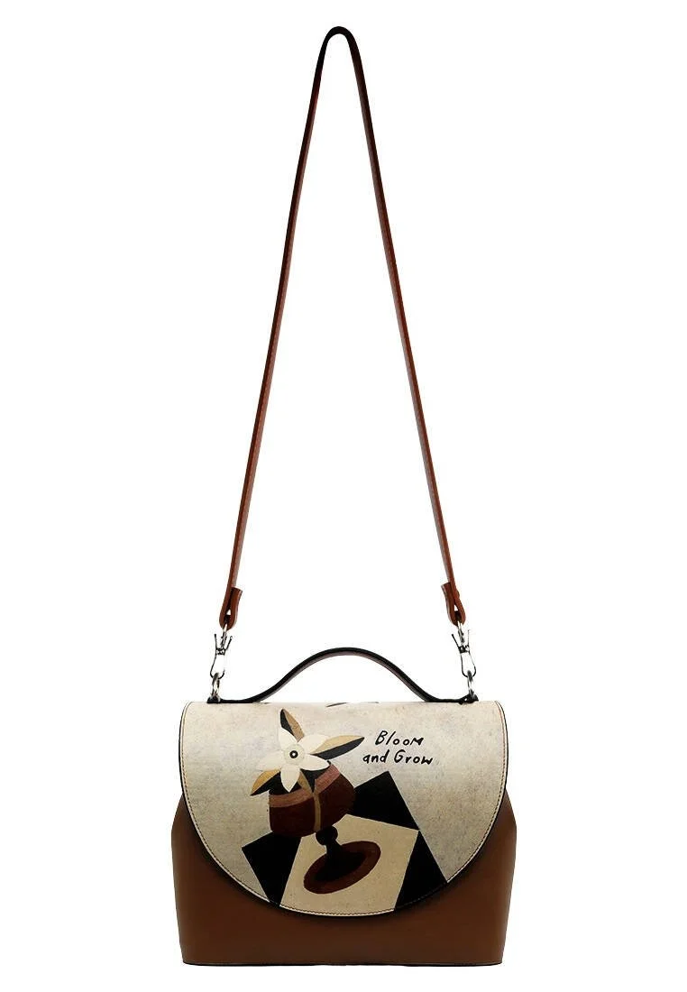 Women Vegan Leather Brown Purse - Bloom and Grow Design